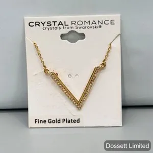 Authentic The Celestial Bar of Luminescent Affection: Fine Gold-Plated Crystal Romance Pendant