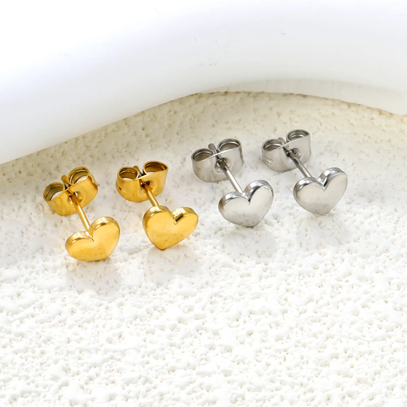 Authentic Radiant Heart of Gold Tiny Studs