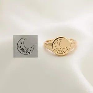 Authentic The Celestial Canopy Signet Ring in Radiant Gold