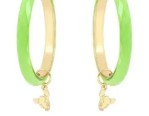 Authentic Sacred Innocence: Gold-Plated Bambi Charm XL Hoop Talismans
