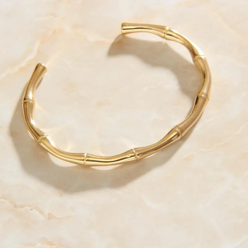 Authentic SOMMAR best friends PVD stainless_steel color Goddess charms bangle Simple and Delicate Bamboo Festival Wedding Bracelet charms