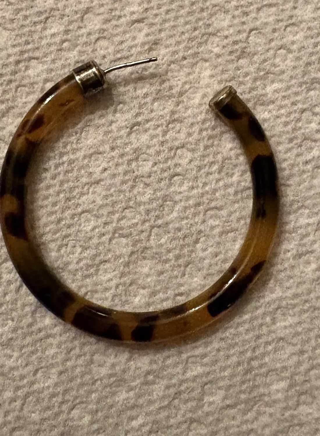Authentic Argento Vivo Hoops 14K Gold Plated Sterling Silver Faux Tortoise Shell White