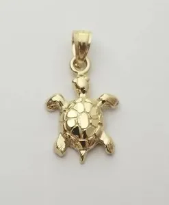 Authentic 14K Yellow Gold Plated Small Sea Turtle Tortoise Charm Pendant