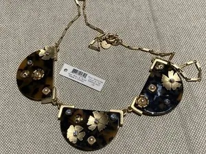 Authentic Marc Jacobs Tortoise Flowers Ladybugs Gold Plated Necklace NWT RTL $178 RARE