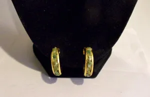 Authentic Embracing the Emerald's Radiant Essence: Green Jade Nuggets in Majestic Gold Accents