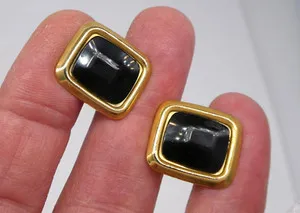 Authentic Midnight Obsidian Geometric Talismans of 1970s Elegance