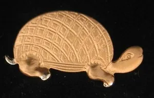 Authentic The Tortoise's Wisdom: A 2-Tone Gold Plated Brooch of Ancient Protection