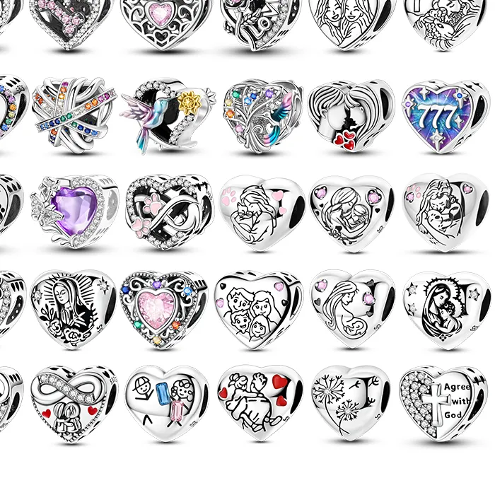 Authentic Hot Sale 925 Sterling Silver Charms Beads Family Couple Love Series Dangle Fit Original Bracelet Women Jewelry DIY