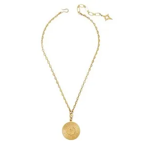 Authentic The Smooth Sailing 24K Antique Gold Plated Round Pendant Talisman