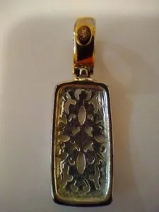 Authentic Tortoise Shell Cuff Bracelet Premier Silver Gold Plated Pendant on Suede Cord