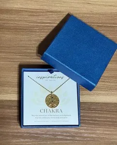 Authentic Satya Inspirations Chakra Necklace 18 KT Gold Plated Box