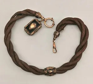 Authentic Moonlit Harmony: Biedermeier Elegance in Haar-Uhrkette Gold Plated Medallion
