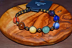 Authentic Chakra Macrame Bracelet With Gold Plated Spacer Beads