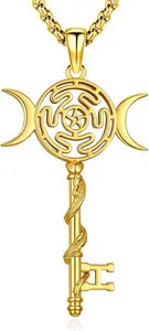 Authentic The Key of the Crossroads: Hecate’s Triple Moon Gold Talisman