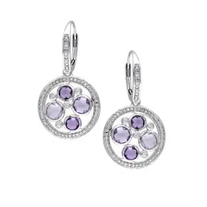 Authentic Amethyst Aura Celestial Drops in White Gold