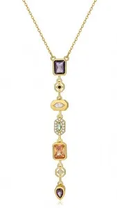 Authentic Celestial Seven Chakra Pendant: 14K Gold-Plated Stone of Balance
