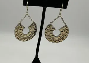 Authentic Luminous Crescent Moon Mosaic Earrings - Radiant Protection and Guidance