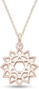 Authentic Heart's Desire: Radiant 14k Gold Plated Sterling Silver Heart Chakra Talisman Pendant