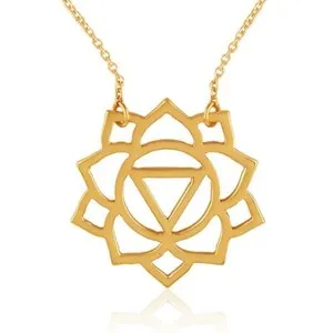 Authentic Radiant Solar Fire Manipura Chakra Gold Plated Pendant Necklace