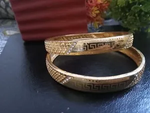 Authentic Golden Echoes of the Eternal Silk Road Bangles