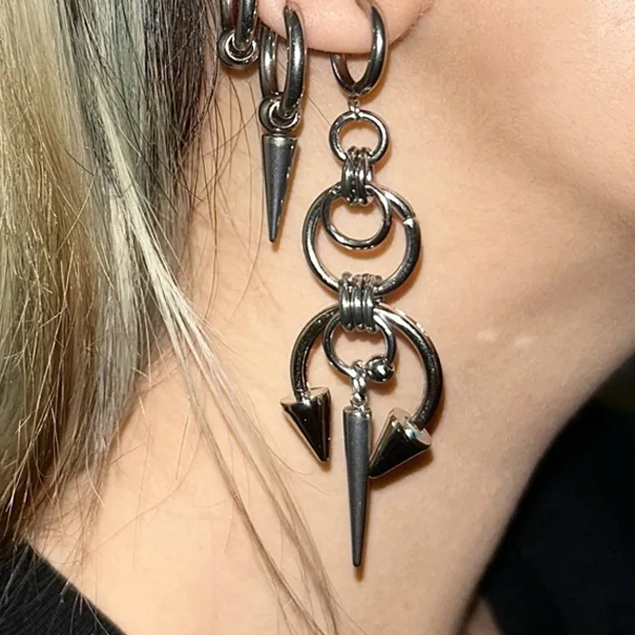 Authentic Eclipse Pulse: Grunge Chain Earrings for the Bold Soul