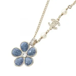 Authentic The Azure Bloom: A Celestial Denim and Gilded Talisman