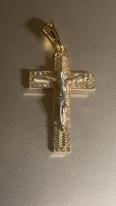 Authentic Gold Plated Jesus Cross Crucifix Pendant