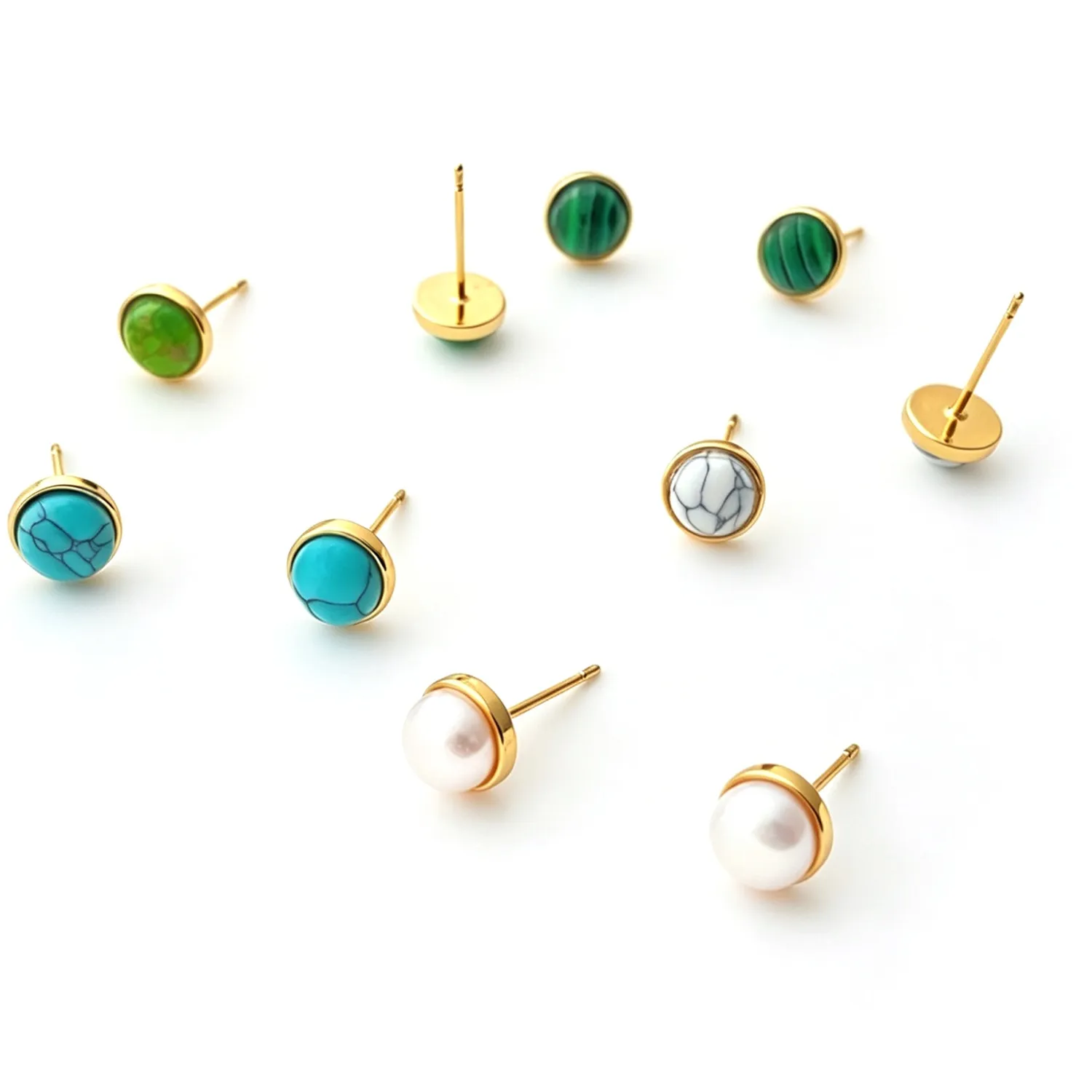 Authentic Celestial Prism Studs: A Symphony of Radiant Earth and Gilded Light