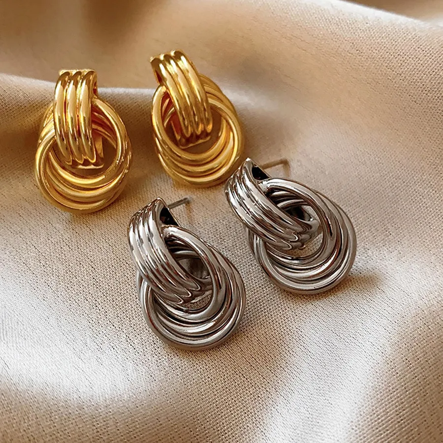 Authentic The Eternal Knot Golden Orbit Earrings