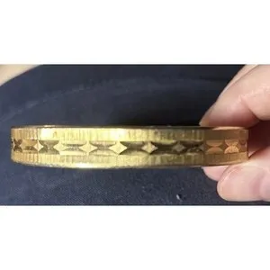 Authentic The Golden Resonance: Vintage 1960s Textured Laser-Cut Bangle