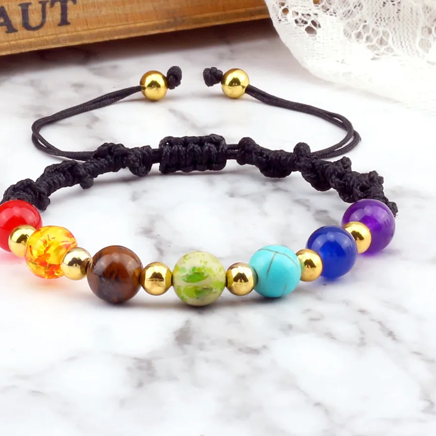 Authentic Awakening Harmony: 7 Chakra Braided Reiki Bead Bracelet