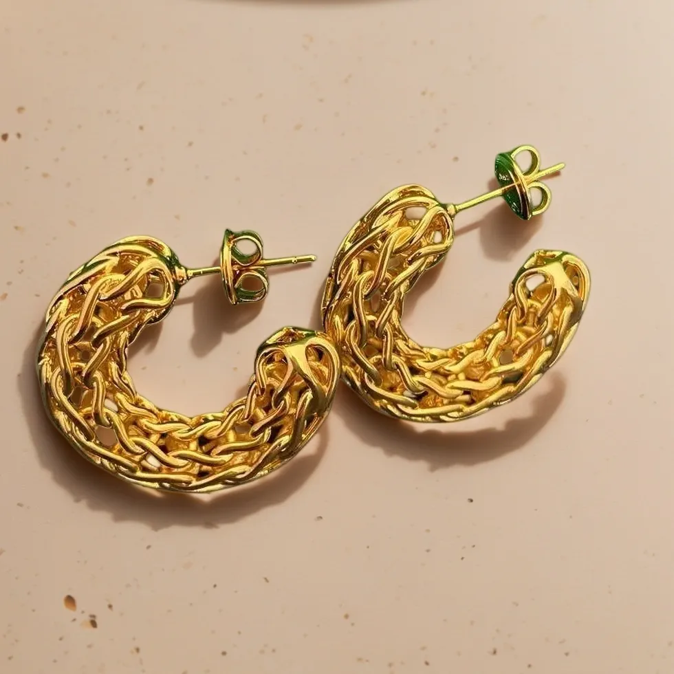 Authentic The Infinite Weave: Golden Hollow Hoop Talismans