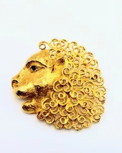 Authentic The Regal Sovereign: Vintage Gilded Lion Sentinel Brooch
