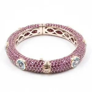 Authentic Celestial Harmony: The Azure Flame and Crimson Heart Bangle