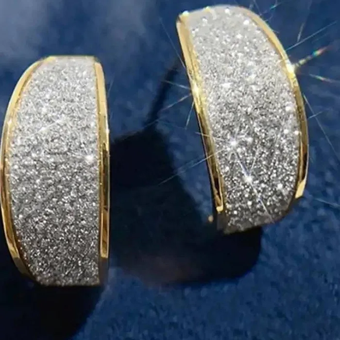 Authentic Celestial Harmony: Two-Tone Hoop Earrings of Cosmic Light