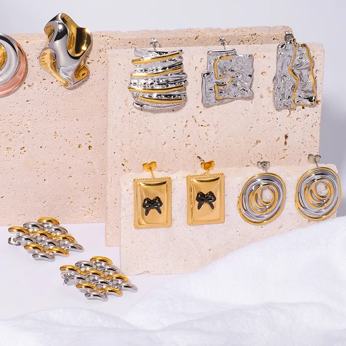 Authentic Whispers of Duality: Harmonious Convergence Stud Earrings