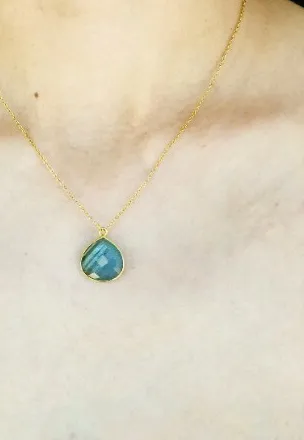 Authentic The Aurora Veil - Labradorite 24k Gold Plated Mystical Pendant