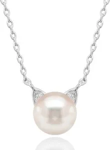 Authentic Moonlit Guardian Gold Plated Sterling Silver Cat & Pearl Talisman Pendant