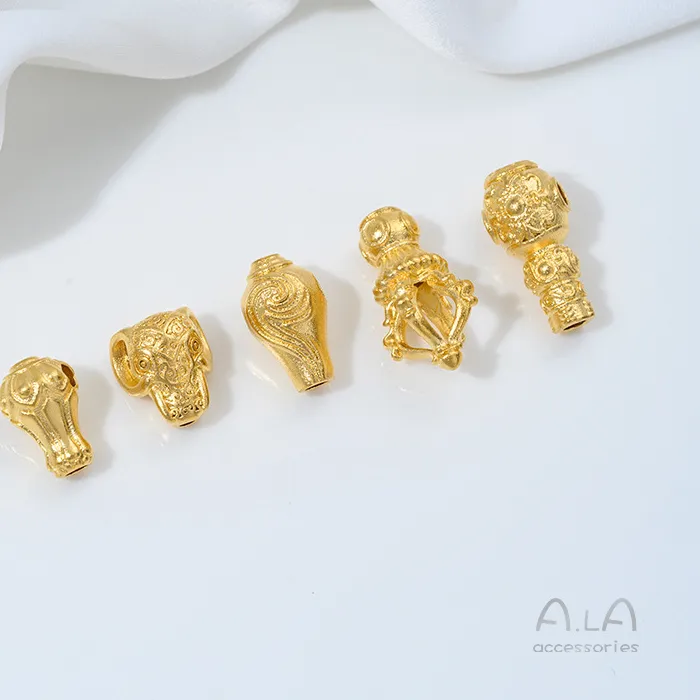Authentic Sand Gold Tee Integrated Buddha Head Accessories Diy Hand- Worn Buddha Beads Crystal Cultural Play Jewelry Accessories Materials