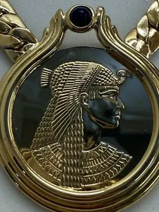 Authentic The Sovereign Gaze of the Nile: 22K Gold-Plated Cleopatra Medallion
