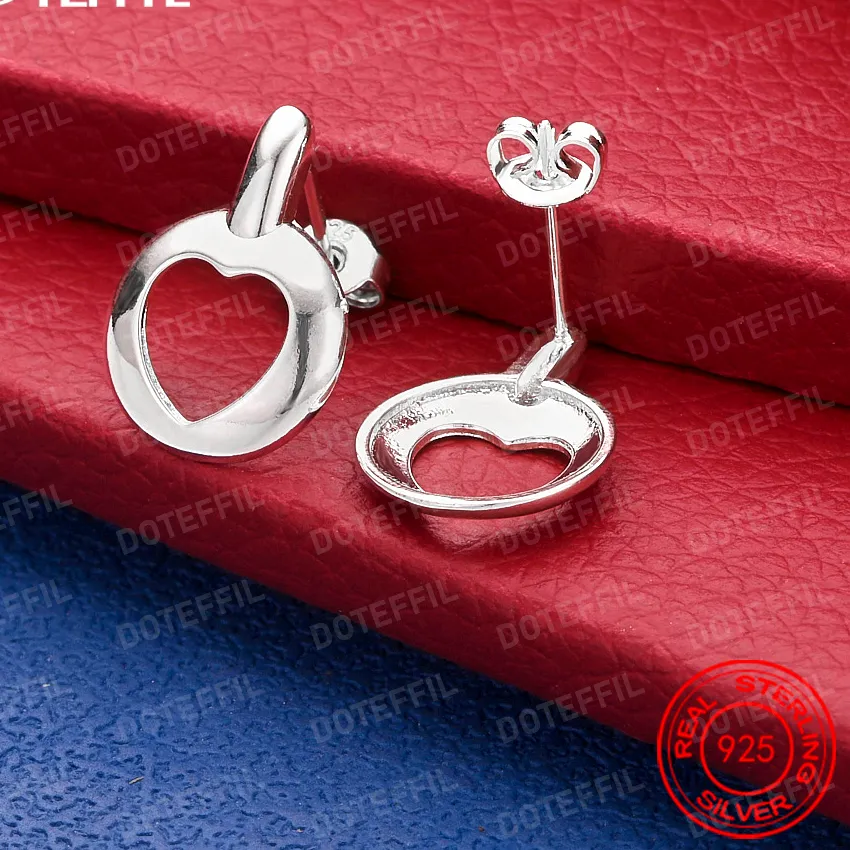 Authentic Ethereal Heart of Light Openwork Sterling Silver Earrings
