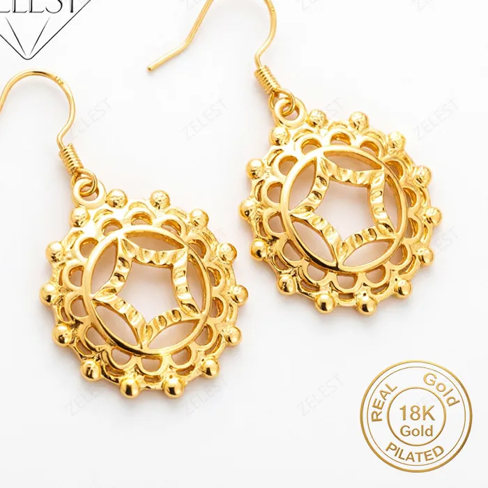 Authentic Celestial Stardust Earrings - Handcrafted 925 Silver Openwork Star Talisman with 18K Gold Plating for Cosmic Alignment and Mystical Elegance