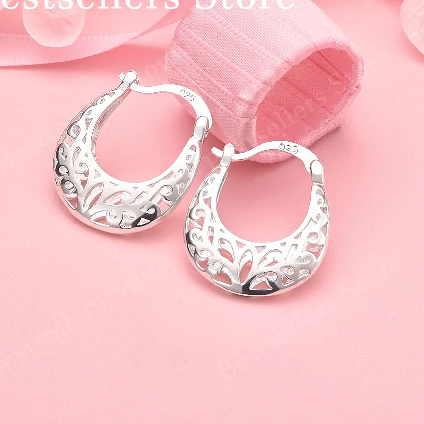 Authentic Celestial Whispers Openwork Silver Talisman Hoops