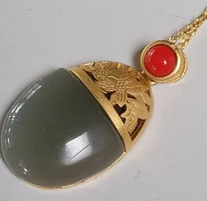 Authentic The Golden Lotus Blossom Chalcedony Amulet
