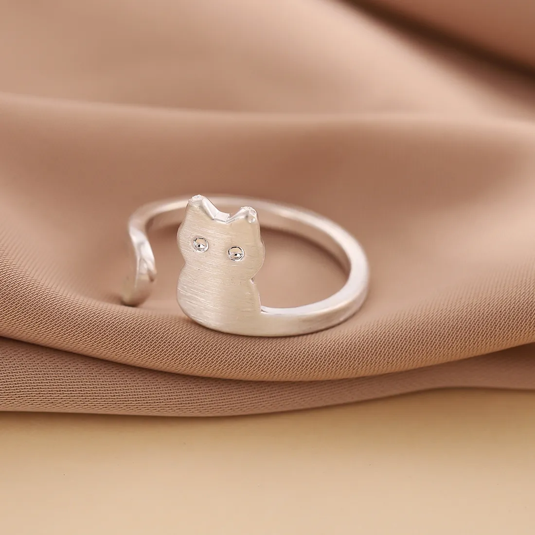 Authentic Celestial Cat's Whisper: 925 Sterling Silver Opening Ring