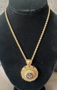 Authentic The Imperial Eagle Radiant Gold Talisman with Monet Rope Chain