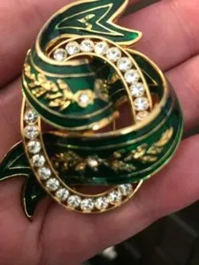 Authentic The Verdant Tapestry Joan Rivers Enamelled Crystal Brooch