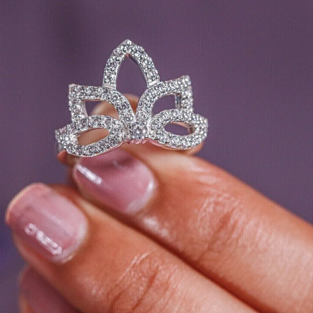 Authentic The Sacred Lotus Blossom Ring of Radiant Purity and White Gold Radiance
