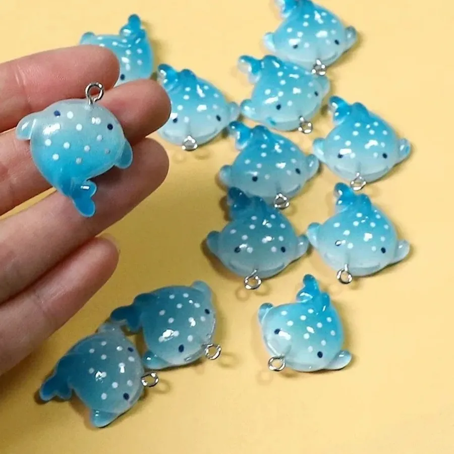 Authentic Abyssal Tide Blue Manta Ray Resin Talismans