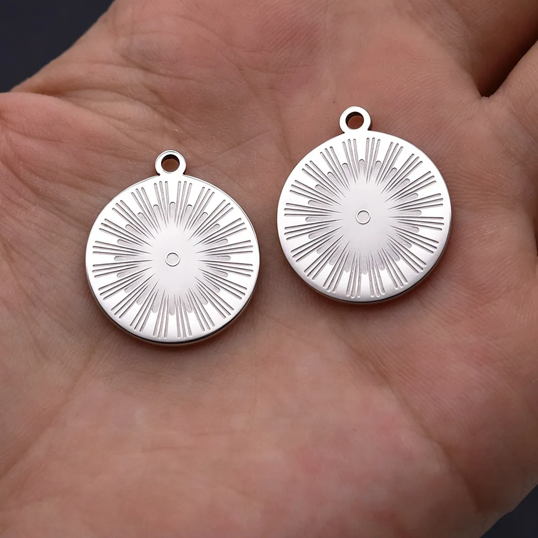 Authentic Radiant Solar Amulets - Dual Sunburst Rays Pendants